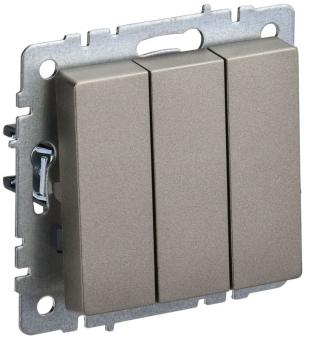 Выключатель 3-кл 10А С/У Шампань Brite