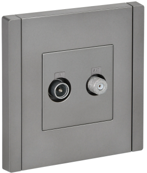 Розетка TV антенна + SAT С/У Сталь Brite