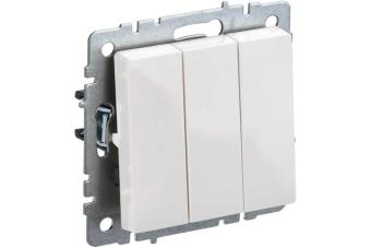 Выключатель 3-кл 10А С/У Белый Brite
