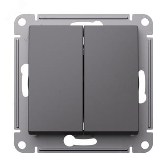 Переключатель 2-кл 10А С/У Базальт AtlasDesign