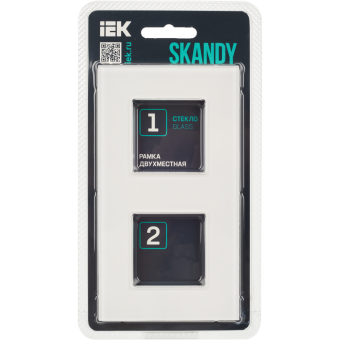 Рамка 2-я Стекло Арктический белый Skandy