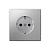 Розетка 1-м 16А С/У З/К Алюминий ArtGallery