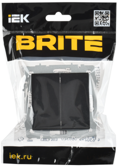 Переключатель 2-кл 10А перекрестный Черный Brite