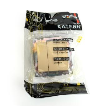 Выключатель 3-кл 10А С/У Золото Катрин