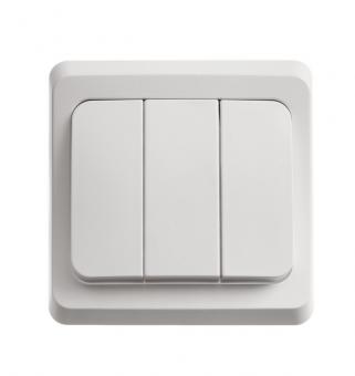 Выключатель 3-кл 10А С/У Белый Etude