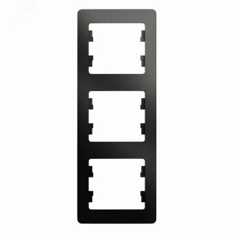 Рамка 3-я вертикальная Антрацит Glossa