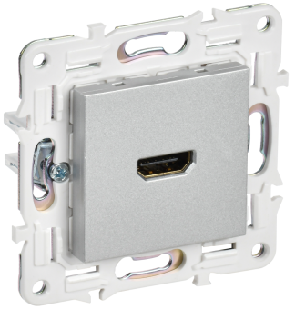 Розетка HDMI С/У Серебряный Skandy