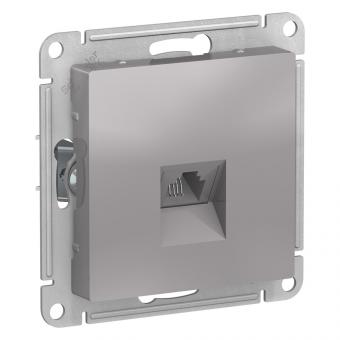Розетка телефонная RJ11 С/У Алюминий AtlasDesign