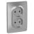 Розетка 2-м 16А С/У Алюминий Blanca