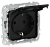 Розетка 1-м 16А С/У З/К со шторками с крышкой IP44 Черный FLITE