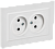 Розетка 2-м 10А С/У в сборе Арктический Белый Brite