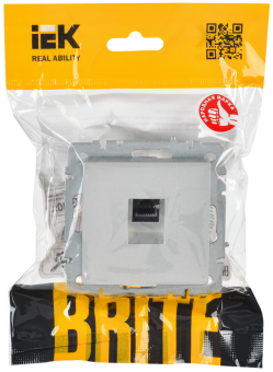 Розетка RJ45 кат.6 С/У Алюминий Brite