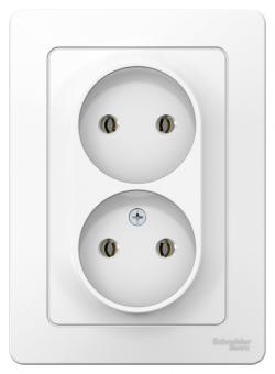 Розетка 2-м 16А С/У Белый Blanca