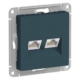 Розетка RJ45+RJ45 кат.5Е С/У Изумруд AtlasDesign