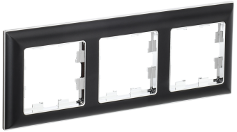 Рамка 3-я Хром Черный Brite