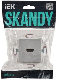 Розетка HDMI С/У Серебряный Skandy