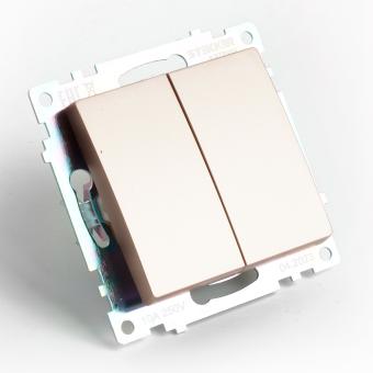 Переключатель2-кл 10А С/У Шампань Катрин