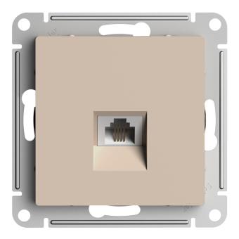 Розетка телефонная RJ11 С/У Песочный AtlasDesign