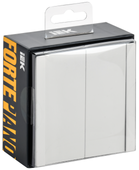 Выключатель 2-кл 10А С/У Металл Белый Forte&Piano