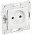 Розетка 1-м 10А С/У Арктический белый Skandy
