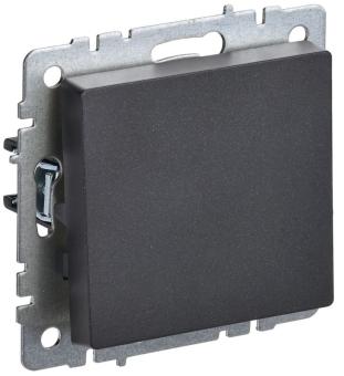 Переключатель 1-кл 10А C/У проходной Черный Brite