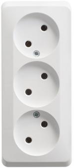Розетка 3-м 16А О/У Белый Etude