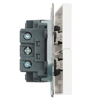 Выключатель 2-кл 10А С/У Белый фарфор Эмили