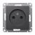 Розетка 1-м 16А С/У Базальт AtlasDesign