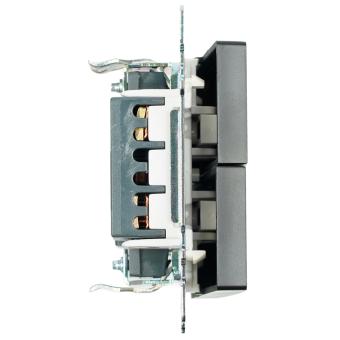 Выключатель 2-кл 10А С/У Черный Катрин