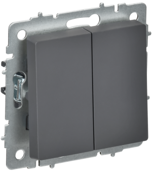 Переключатель 2-кл 10А перекрестный Графит Brite