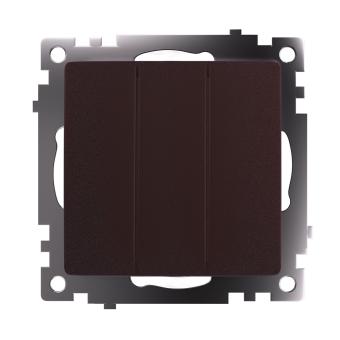 Выключатель 3-кл 10А С/У Шоколад Катрин