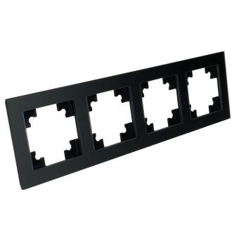 Рамка 4-я стекло Черный матовый Катрин