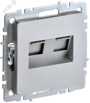 Розетка RJ11+RJ45 кат.5Е С/У Алюминий Brite