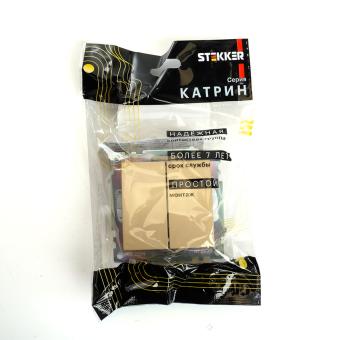 Переключатель 2-кл 10А С/У Золото Катрин