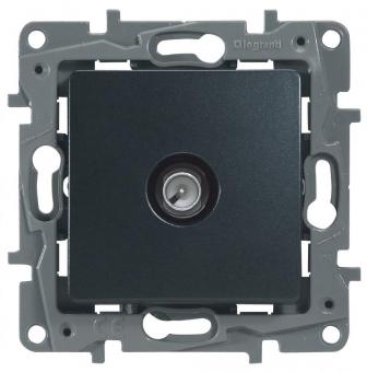 Розетка TV проходная, 15дБ Антрацит Legrand Etika