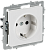 Розетка 1-м 16А С/У З/К со шторками Арктический Белый Brite