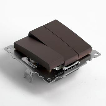 Выключатель 3-кл 10А С/У Шоколад Катрин