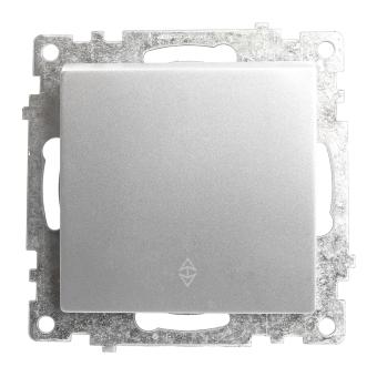 Переключатель 1-кл 10А С/У Серебро Катрин