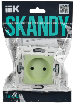 Розетка 1-м 10А С/У Мятный Skandy