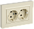 Розетка 2-м 16А С/У З/К cо шторками плоская в сборе Бежевый Brite