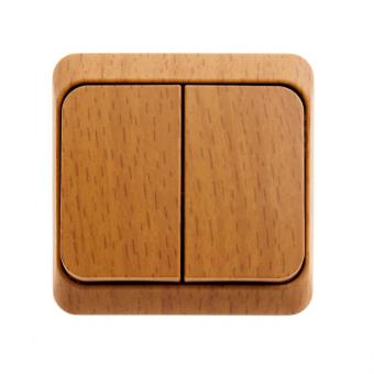 Выключатель 2-кл 10А О/У Бук Etude