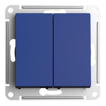 Выключатель 2-кл 10А С/У Аквамарин AtlasDesign