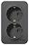 Розетка 2-м 16А О/У З/К изолирующая пластина Антрацит Blanca