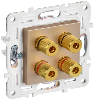 Розетка Аудио 4-м С/У Песочный Skandy