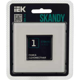 Рамка 1-м Стекло Арктический белый Skandy