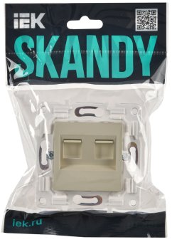 Розетка RJ45+RJ45 кат.6 С/У Бежевый Skandy