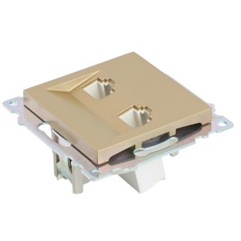 Розетка RJ45+RJ45 С/У Золото Катрин