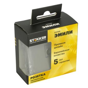 Розетка TV антенна С/У Платиново-серый Эмили