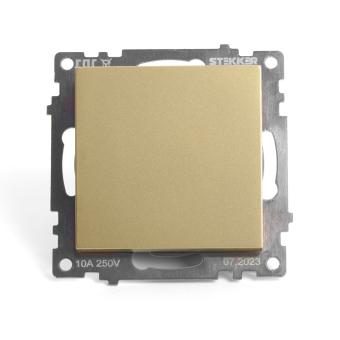 Переключатель 1-кл 10А С/У Золото Катрин