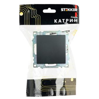 Переключатель 1-кл 10А С/У Черный Катрин